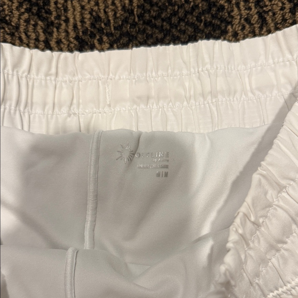 Aerie White Athletic Shorts with Elastic Waist - Picture 2 of 3